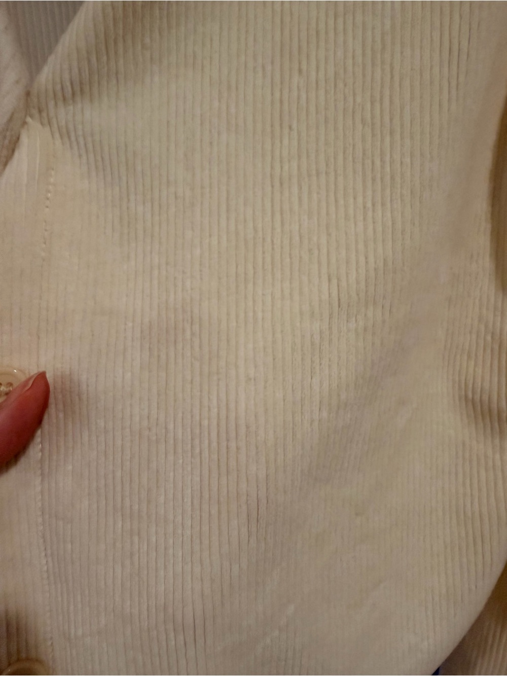 Cream Ribbed Button-Front Cardigan - Picture 3 of 3